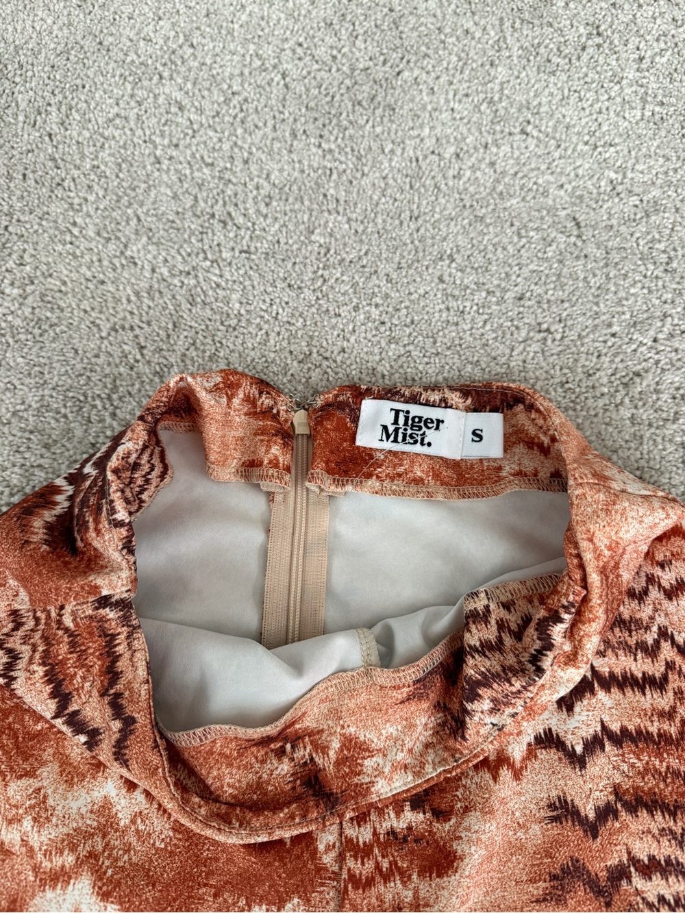 Tiger Mist Orange Zig Zag Flared Pants - Picture 2 of 2